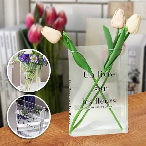 Chic akrilna vaza za cvijeće u obliku knjige | FLOWERFRAME