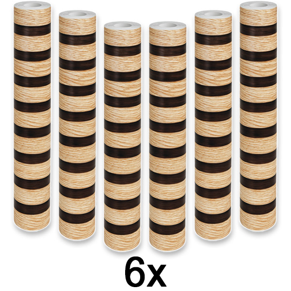 6x Elegantna zidna naljepnica s efektom drveta | LINEWALL